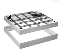 Tapa de alcantarilla empotrada de Acero Inoxidable con Marco y Tapa, Tapa de Acceso Invisible para entradas de vehículos, Patios y pavimentos - 600x600x50 mm, diseño Duradero y Elegante.