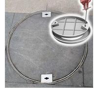Tapa de alcantarilla empotrada de Acero Inoxidable, Redonda, de 750 mm, para Exteriores, con Marco y Puerta de Acceso de Drenaje Oculta para Sistemas de alcantarillado de 300-900 mm.