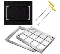 Tapa de alcantarilla empotrada de Acero Inoxidable Reforzado con Marco y Marco, Forma Rectangular, con Gancho de elevación para Acceso a la Red de alcantarillado de fosas sépticas - 50x90cm