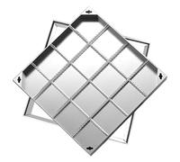 Tapa de alcantarilla empotrada Invisible y Duradera de Acero Inoxidable - Tapa integrada de Alta Resistencia, 800x800x50 mm, entradas de vehículos, Patios y Jardines.