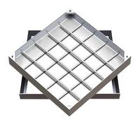 Tapa de alcantarilla Impermeable de Acero Inoxidable, Tapa de inspección Cuadrada de Metal para desagüe Pluvial, Tapa de alcantarilla con Base para Tanque séptico de sótano (30x30cm/11.8x11.