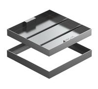 Tapa de alcantarilla metálica Resistente, Tapa Invisible para Entrada de vehículos con Asas retráctiles, 50x50x5cm, Tapa para Pozo de Aguas residuales, Tapa empotrada para Tanque séptico par
