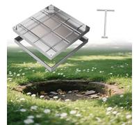 Tapa de alcantarilla Rectangular Grande, Oculta y empotrada, con tamaños Que Van Desde 10x10 hasta 40x40 Pulgadas, Apta para Exteriores, Incluye Herramientas para su extracción (25x25 pulgad