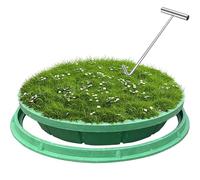 Tapa de alcantarilla Redonda para césped - Tapa de Tanque séptico Oculta, diseño Invisible para jardín, Marco de fácil elevación con Ganchos, 21.6 Pulgadas de diámetro, paisaji