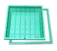 Tapa de alcantarilla, Tapa de alcantarilla Redonda/Cuadrada Duradera para Tanque séptico de jardín con Base, Tapa de Resina Resistente para Estanque de Aguas residuales, Ideal para césped, p