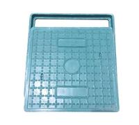 Tapa de alcantarilla, Tapa y Marco de Resina Verde Duradera, Tapa Cuadrada de 70 x 70 x 4 cm (27,6" x 27,6" x 1,6") de Ajuste a RAS para Patios, césped, Parques, solución Invisible para Pozo