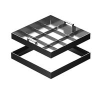 Tapa de alcantarilla y Marco de Acero Inoxidable 304, Tapa de inspección metálica con manija Oculta para pavimento de Entrada de vehículos y Patio.
