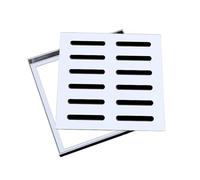 Tapa de Alcantarilla y Marco de Acero Inoxidable, Tapa de Alcantarilla Incrustada con Marco, cubierta de lavabo de captura, para jardín, casas(35 * 35cm/13.7 * 13.7in)