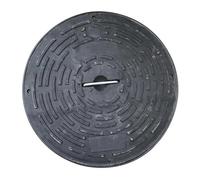 Tapa de Alcantarilla y Marco Negros, Tapa de Tanque Séptico de Plástico PE Con Asa, Tapa de Alcantarilla de Aguas Residuales para Patio, Entrada de Vehículos y Pavimento(20cm/8in)