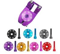 Tapa de aleación de aluminio para auriculares de bicicleta compatible con horquillas de 28,6 mm, con pernos M6 resistentes para un ajuste seguro y durabilidad (azul)