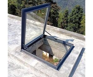 Tapa de aleación de aluminio para ventana de sótano, cubierta de tragaluz con vidrio, ventana de iluminación de ventilación, escotilla de mantenimiento del marco del techo, ventilación de escape de