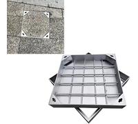 Tapa De Arqueta Y Marco De Acero Inoxidable, Invisible Empotrada Tapa Cuadrada Para Tanque Séptico, Tapa Reforzada Para Cámara De Inspección Para Sistema De Pozos De Registro(55x55cm/21.7x21.7in)