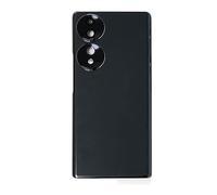 Tapa de batería + adhesivo de repuesto + lente compatible con Huawei Honor 70 5G FNE-AN00 FNE-NX9 Cristal Trasero Back Cover Retro carcasa adhesiva + lente con marco (negro)