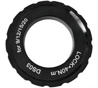 Tapa de bloqueo central de aluminio para rotores de freno de disco de bicicleta, se adapta a la mayoría de cubos de bicicleta de montaña con diámetros de eje de 9 mm a 20 mm (negro)