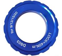 Tapa de bloqueo central de aluminio para rotores de freno de disco de bicicleta, se adapta a la mayoría de cubos de bicicleta de montaña con diámetros de eje de 9 mm a 20 mm (azul)