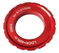 Tapa de bloqueo central de aluminio para rotores de freno de disco de bicicleta, se adapta a la mayoría de cubos de bicicleta de montaña con diámetros de eje de 9 mm a 20 mm (rojo)
