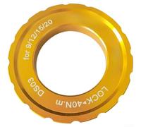 Tapa de bloqueo central de aluminio para rotores de freno de disco de bicicleta, se adapta a la mayoría de cubos de bicicleta de montaña con diámetros de eje de 9 mm a 20 mm (dorado)