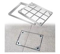 Tapa de boca de acero inoxidable 304, cubierta de drenaje invisible para fosa séptica, plata, varios tamaños (60 x 75 cm), duradera, resistente, impermeable, uso en exteriores