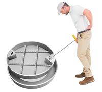 Tapa de boca de acero inoxidable personalizable para tanque séptico, tapa de inspección de drenaje de 18 a 40 pulgadas con marco, perfecta para mezcla de césped y hormigón (26 pulgadas de diámetro)