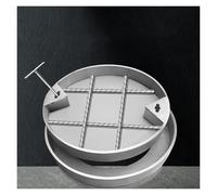 Tapa de boca de acero inoxidable, tapa de inspección resistente para parques de aguas residuales, centros comerciales y césped, incluye llaves de elevación para un fácil acceso y durabilidad