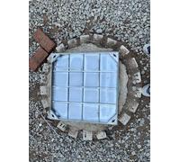 Tapa de boca empotrada de acero inoxidable, cuadrada a redonda, varios tamaños, tapa de acceso al aire libre para alcantarilla, drenaje y utili