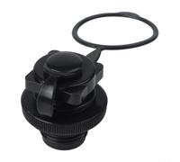 Tapa de boquilla de válvula de aire para barco inflable para kayak, balsa, colchón, adaptador de cama de aire con sello de rosca de tornillo, pieza de repuesto de PVC negro, paquete de dos piezas (1