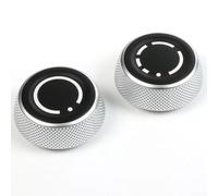 Tapa de botón de perilla de volumen de radio, paquete de 2, para Porsche 718 911 para MACAN para CAYENNE 2016-2023, borde ABS negro plateado, reemplazo directo, actualización interior del automóvil