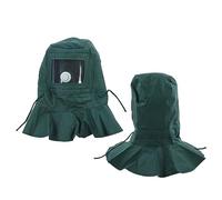 Tapa de Capucha de Chorro de Máscara de Chorro de con Tapa de Chal Verde, Máscara Facial Protectora Antipolvo, para Pintar Carpintería, Tela Oxford