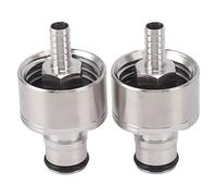 Tapa de carbonatación de acero inoxidable, 2 piezas con bola de bloqueo para barril, tapa de acoplamiento de CO2 para llenado de botellas PET de carbonatación forzada para