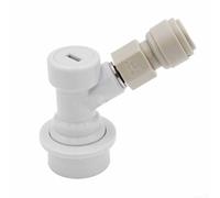 Tapa de carbonatación prensada de 3/8 pulgadas con desconexión de bloqueo de bola y conector de empuje para mini barriles de cerveza, hecha de PBT y acero inoxidable, compatible con estándar