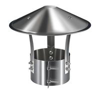 Tapa de chimenea ajustable de acero inoxidable, cubierta de lluvia superior cónica para chimeneas de 3, 4, 6, 8 pulgadas, duradero, protector de estufa y horno plateado (160 mm)
