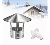 Tapa de Chimenea de Acero Inoxidable 201,Cubierta de chimenea de 75-315mm,Sombrero De Nieve para Lluvia,tapa de tubo de techo de ventilación,Sombrerete De Lluvia Con Guantes(125mm/4.92in)