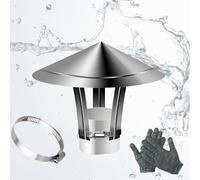 Tapa de chimenea de acero inoxidable 201,Sombrero De Lluvia De Techo，50/80/90/100/120/180mm cubierta de tubo de escape de aire fresco, Tapa de Tubo de Ventilación(110 mm/4.33 in)