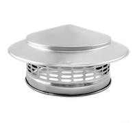 Tapa de chimenea de acero inoxidable 304 con barrera de lluvia para ventilación de techo de tubo de escape, cubierta resistente a la corrosión con bordes enrollados de seguridad para protección del