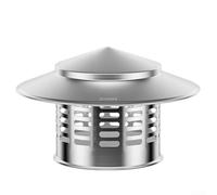 Tapa de chimenea de acero inoxidable 304 para tubos de escape de techo, cubierta de lluvia para mantener la ruta de ventilación libre de desechos y daños climáticos (110)
