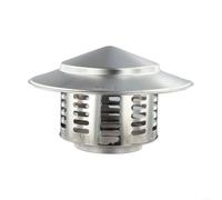 Tapa de chimenea de acero inoxidable 304 redonda para ventilación de techo, protector de lluvia para tubo de escape, deflector de viento, protección contra escombros, color plateado (220)