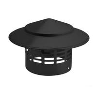 Tapa de chimenea de acero inoxidable 75-200 mm cubierta con protector de malla para tubo de techo campana de ventilación negro (160 mm)