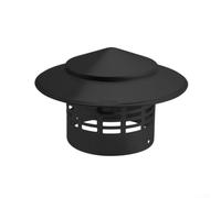 Tapa de chimenea de acero inoxidable 75-200 mm cubierta con protector de malla para tubo de techo campana de ventilación negro (110 mm)
