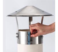 Tapa de Chimenea de Acero Inoxidable, 75-315mm cubierta de lluvia para conductos de ventilación, Sombrero de Nieve y Lluvia para Estufa Chimenea(170mm/6.69in)