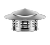 Tapa de chimenea de acero inoxidable de 300 mm, resistente al viento, a la lluvia, cubierta de ventilación sin obstáculos, diseño de rejilla de ventilación para tubo de combustión y sistema de escape