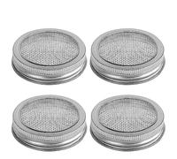 Tapa de colador para tarros de conservas, brotes, germinador, 70/86 mm, acero inoxidable, juego de tapas para brotes como brócoli, alfalfa, judías (86 mm - 4 unidades)