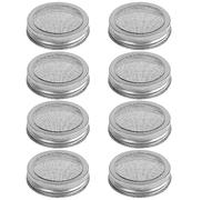 Tapa de colador para tarros de conservas, brotes, germinador, 70/86 mm, de acero inoxidable, juego de tapa para brotes como brócoli, alfalfa, judías (70 mm - 8 unidades)