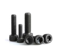 Tapa de copa cilíndrica negra Torx seis lóbulos perno de estrella M3 M4 M5 M6 M8 M10M12 tornillo de cabeza Allen de acero de aleación Grade12.9(M10x40mm-2pcs)