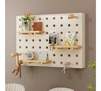 Tapa de Cuadro Eléctrico Decorativa - Diseño de Panel Perforado, con Función de Almacenamiento, Fácil Instalación, para Salón y Dormitorio Horizontal White 60x50cm