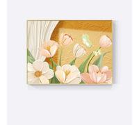 Tapa de Cuadro Eléctrico Decorativa - Diseño Minimalista con Flores, Pintura Artística para Pared, Fácil Instalación, para Salón y Dormitorio I R-70x50cm