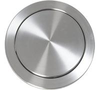 Tapa de cubo de basura, cubierta redonda empotrada para encimera, tapa de basura con solapa oscilante, cubierta de desagüe integrada cepillada para cocina, oficina, escritorio, plateado/304