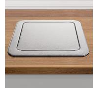 Tapa de cubo de basura integrada de acero inoxidable con pivote central, cubierta de basura integrada para encimera, diseño elegante para un fácil acceso, ideal para cocina y uso doméstico