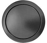 Tapa de cubo de basura, cubierta redonda empotrada para encimera, tapa de basura con solapa oscilante, cubierta de desagüe integrada cepillada para cocina, oficina, escritorio, color negro mate
