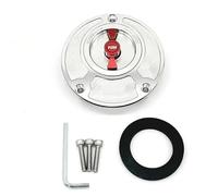 Tapa De Depósito De Combustible CNC Para Motocicleta Cubierta De Aceite Y Gasolina Para YZF R3 R25 R6 R1 R125 250 2010-2023 POMPOMPUR(Silver Red)