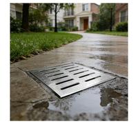 Tapa de Desagüe Cuadrada para Patio, Rejilla Acero Inoxidable 304 Drenaje Rápido con Base Bloquear Residuos para Patio, Jardín, Entrada Vehículos(20x20x2cm/7.9x7.9x0.8in)